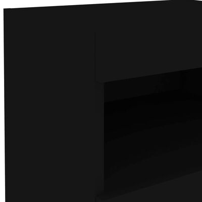 vidaXL Szafka nocna z oświetleniem LED, czarna, 50x40x45 cm