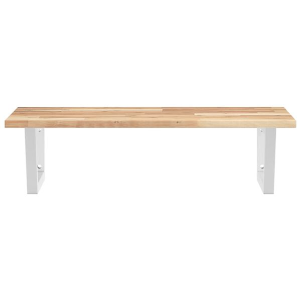 vidaXL P&oacute;łka ścienna pod umywalkę, stal i lite drewno akacjowe