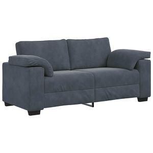 vidaXL Sofa dwuosobowa Ciemnoszara 140 cm Aksamit