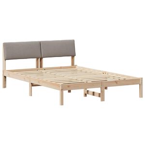 vidaXL Rama ł&oacute;żka Brązowy i taupe 160 x 200 cm Lite drewno sosnowe