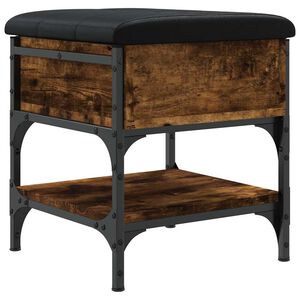 vidaXL Ławka na buty, przydymiony dąb, 42x42x45 cm