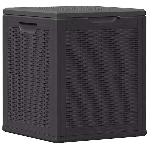 vidaXL Skrzynia ogrodowa, 90 L, czarna, rattan PP