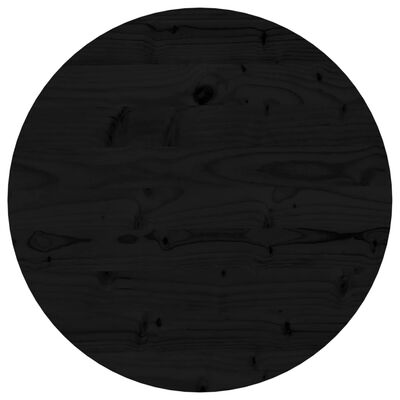vidaXL Blat do stołu, okrągły, czarny, Ø50x3 cm, lite drewno sosnowe