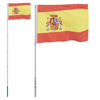 vidaXL Flaga Hiszpanii z masztem, 5,55 m, aluminium