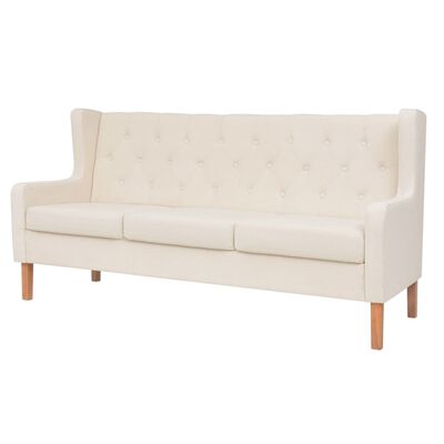 vidaXL Zestaw wypoczynkowy sofa i fotel, kremowe