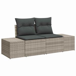 vidaXL Sofa Ogrodowa z poduszką Szary 184 x 62 x 69 cm polirattan