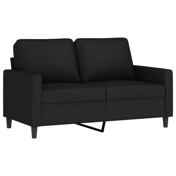 vidaXL Sofa 2-osobowa, czarna, 120 cm, tapicerowana aksamitem