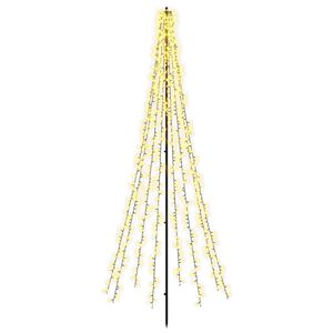 vidaXL Choinka świąteczna LED 235 cm 1000 LED Ciepła biel Stal Czarny