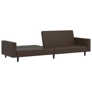 vidaXL 2-osobowa sofa, brązowa, sztuczna sk&oacute;ra