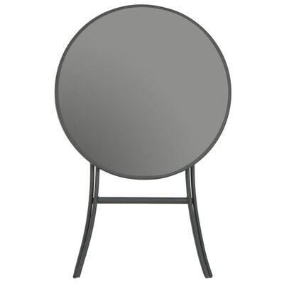vidaXL Składany stół bistro, szary, 60 x 70 cm, szkło i stal