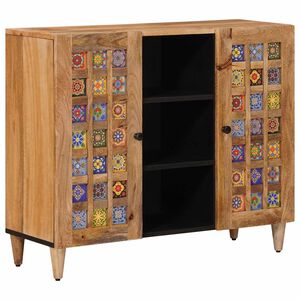 vidaXL Bufet z p&oacute;łką Naturalny 90 x 33 x 75 cm Drewno z mango