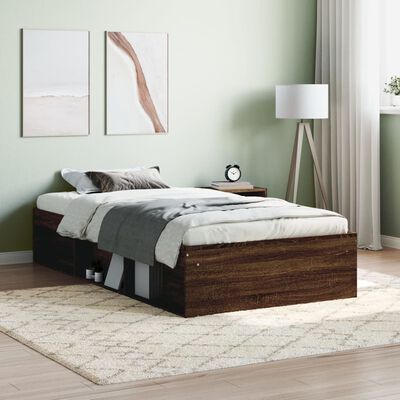 vidaXL Rama łóżka, brązowy dąb, 100x200 cm