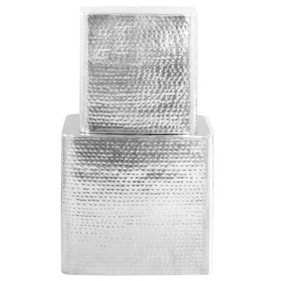 vidaXL Stoliki kawowe z aluminium, 2 sztuki, srebrne