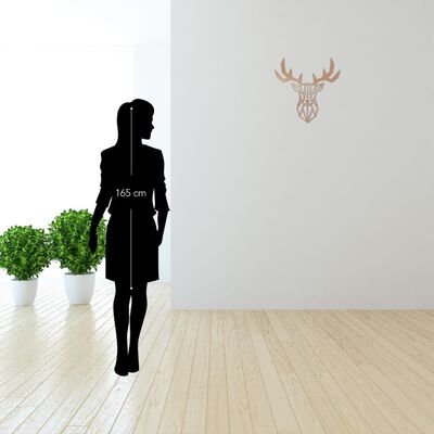 Homemania Dekoracja ścienna Deer, 51x51 cm, stalowa, miedziana