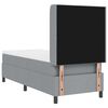 vidaXL Ł&oacute;żko sprężynowe z materacem Jasnoszary 90 x 190 cm tkanina