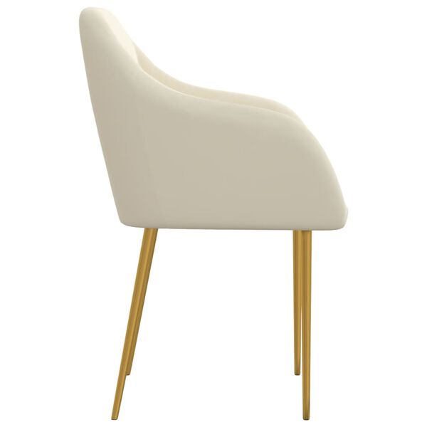 vidaXL Krzesła stołowe, 2 szt., kremowe, obite aksamitem