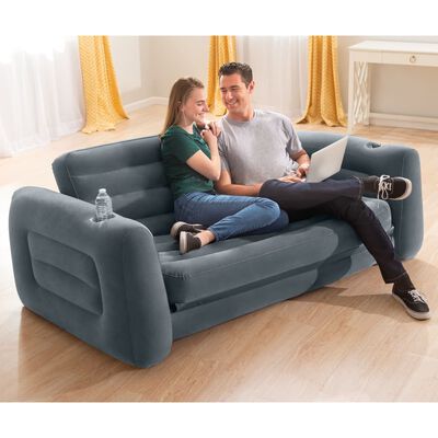 Intex Rozkładana sofa, 203x231x66 cm, ciemnoszara