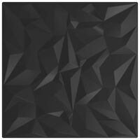 vidaXL Panele ścienne, 24 szt., czarne, 50x50 cm, XPS, 6 m², ametyst