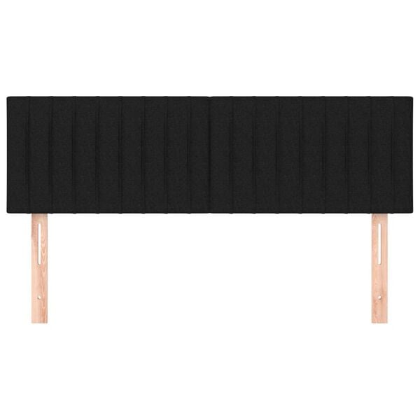 vidaXL Zagł&oacute;wki do ł&oacute;żka, 2 szt., czarne, 72x5x78/88 cm, tkanina