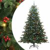 vidaXL Sztuczna choinka z podstawą Zielony 240 cm PVC, Metal i Plastik