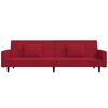 vidaXL 2-os. kanapa z poduszkami i podn&oacute;żkiem, czerwona, aksamitna