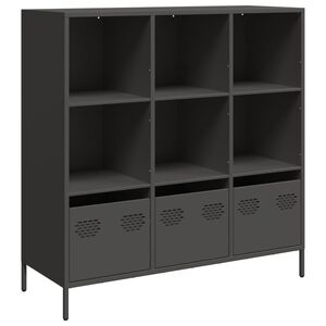 vidaXL Szafka, czarna, 101,5x39x103,5 cm, stal