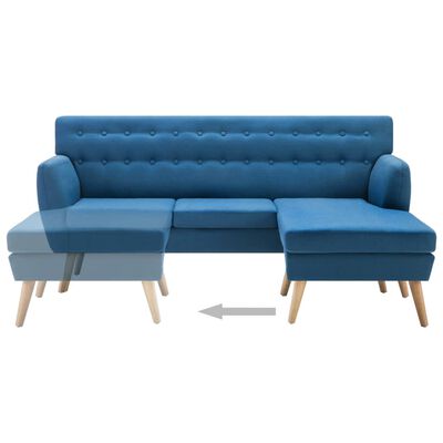 vidaXL Sofa z leżanką, obita tkaniną, 171,5 x 138 x 81,5 cm, niebieska