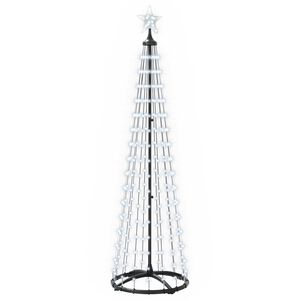 vidaXL Choinka stożkowa LED 180 cm 250 LED Zimna biel Stal Biały