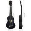 vidaXL Ukulele sopranowe z pokrowcem, dla dzieci, czarne, 21"