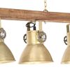 vidaXL Industrialna lampa sufitowa, kolor mosiądzu, E27, drewno mango