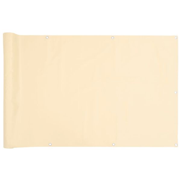 vidaXL Osłona balkonowa, kremowa, 500x75 cm, PVC