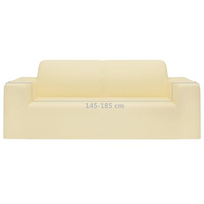 vidaXL Elastyczny pokrowiec na sofę 2-osobową, kremowy, dżersejowy