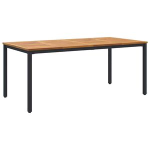 vidaXL St&oacute;ł na Zewnątrz Naturalny i czarny 180 x 90 x 75 cm