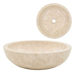 vidaXL Umywalka, 40 x 12 cm, marmurowa, kremowa