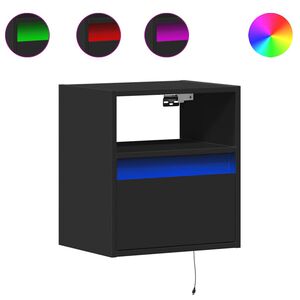 vidaXL Wiszące szafki nocne z LED, 2 szt., czarne