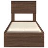 vidaXL Ł&oacute;żko z miejscem do przechowywania Brązowy dąb 75 x 190 cm