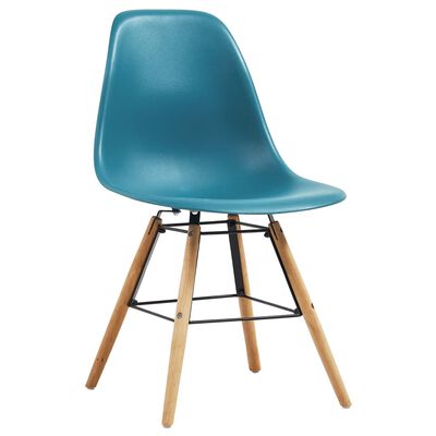 vidaXL Krzesła stołowe, 4 szt., turkusowe, plastikowe