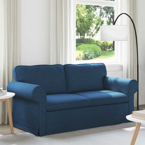 vidaXL Sofa 140cm Niebieski Metal