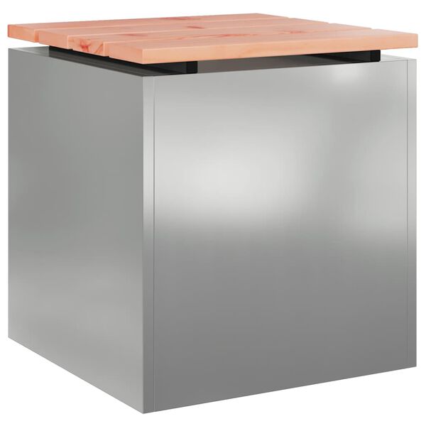 vidaXL Ławka ogrodowa Srebrny 40 x 40 x 43 cm Stal galwanizowana