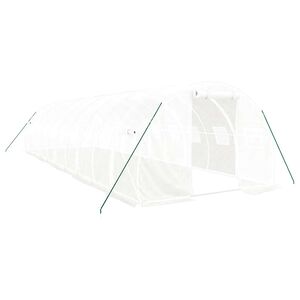 vidaXL Szklarnia ze stalową ramą, biała, 30 m&sup2;, 10x3x2 m