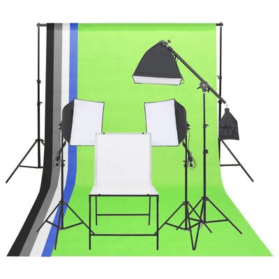 vidaXL Zestaw oświetleniowy do studia ze stołem fotograficznym