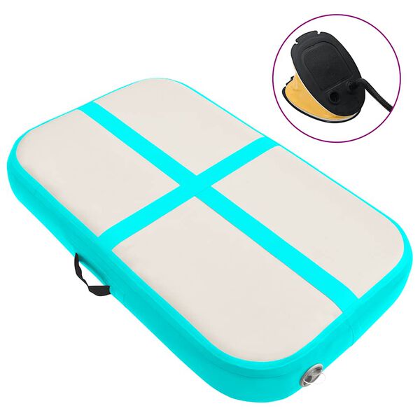 vidaXL Mata gimnastyczna z pompką, 60x100x10 cm, PVC, zielona