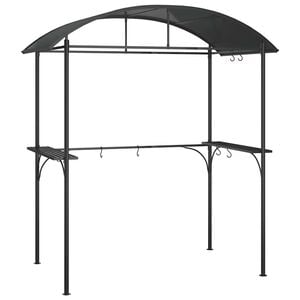 vidaXL Altana grillowa z p&oacute;łkami, antracytowa, 220x115x230 cm, stal