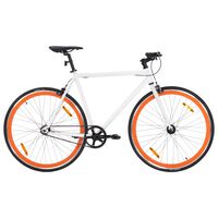 vidaXL Rower single speed, biało-pomarańczowy, 700c, 59 cm