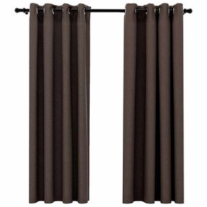 vidaXL Zasłony stylizowane na lniane, 2 szt., taupe, 140x175 cm