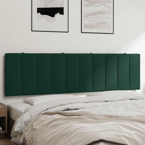 vidaXL Poduszka na wezgłowie, Hanko, ciemnozielona, 180 cm, aksamitna