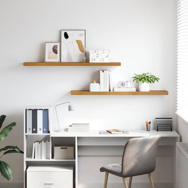 vidaXL P&oacute;łka ścienna z przechowywaniem 2 pcs Beżowy 120 x 23,5 x 4 cm