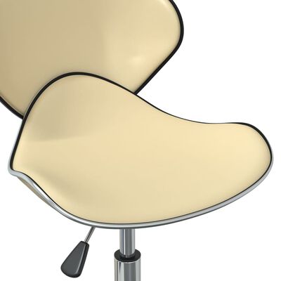 vidaXL Obrotowe krzesła stołowe, 4 szt., kremowe, obite sztuczną skórą