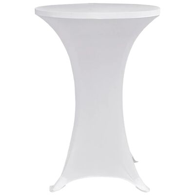 vidaXL Pokrowce na stół barowy, Ø 80 cm, białe, elastyczne, 4 szt.