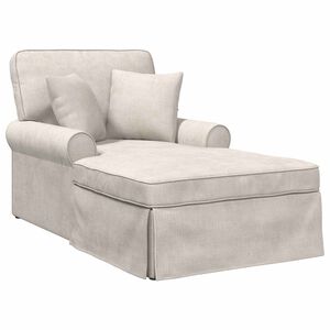 vidaXL Chaise Lounge z Fartuszkiem kremowy 157 x 91 x 91 cm ARES